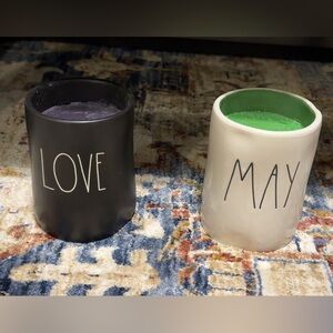 NWT Rae Dunn DW Home x Magenta ceramic candles black/love or may/emerald 8.7oz